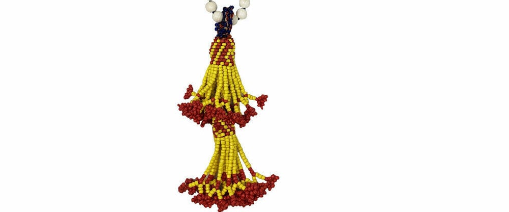 Diane Cotton Jewelry – Conch and Afghan Tassel Necklace