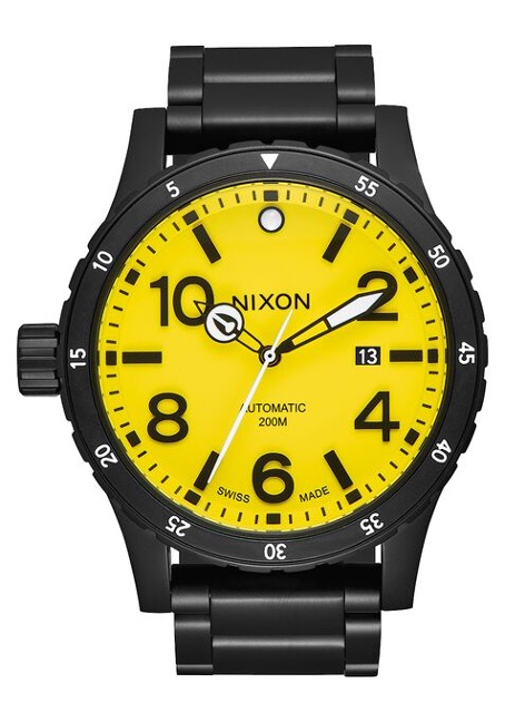 NIXON – 46mm Diplomatic Watch in black stainless steel with automatic movement